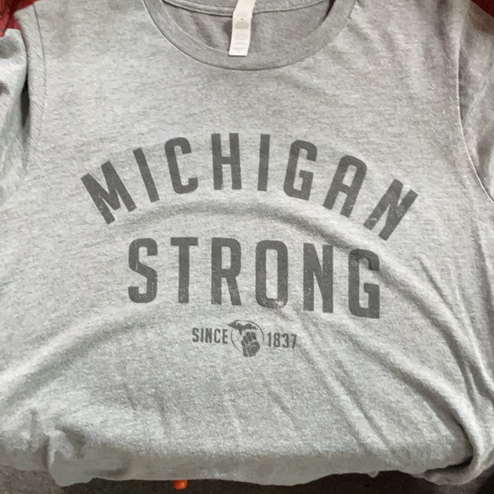Michigan Strong Tee gray and black small